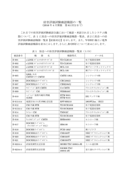 妨害評価試験確認機器の一覧