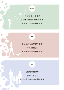 「みぶっこ」たちが 心も体も元気に成長できる そんな、まちを創ります