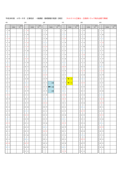 平成28年度 4月～9月 広島地区 一般講習・基礎講習日程表（旅客