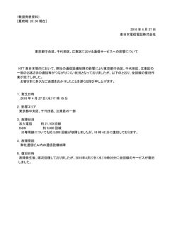 （報道発表資料） ［最終報 20：30 現在］ 2016 年 4 月 27 日