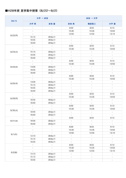 H28年度 夏季集中授業（8/22～9/2）についてはPDFファイルでもご覧
