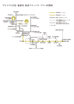 プレミアム日光・鬼怒川 東武フリーパス フリー区間図
