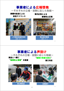 事業者による広報啓発 事業者による声掛け