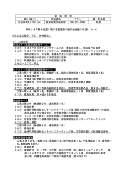 （熊本地震支援本部状況）(2.6MBytes) - 安心とくしま