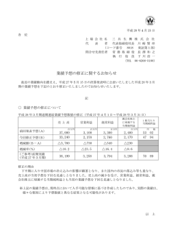 業績予想の修正に関するお知らせ[132kb/PDF]