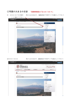 写真の大きさの目安 「画像解像度は 72pixel/inch で」