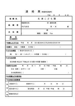 薬の連絡票