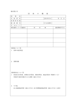 様式第2号 団体の概要・財務状況について（PDF：75KB）