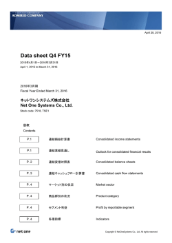 Data sheet Q4 FY15