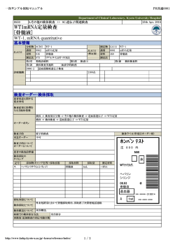 ﾎﾝﾊﾞﾝ ﾃｽﾄ WT1mRNA定量検査 [骨髄液]