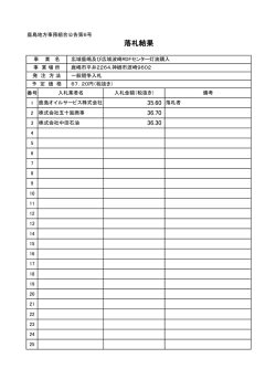 落札結果 - 鹿島地方事務組合