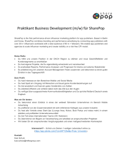 Praktikant Business Development (m/w) für SharePop