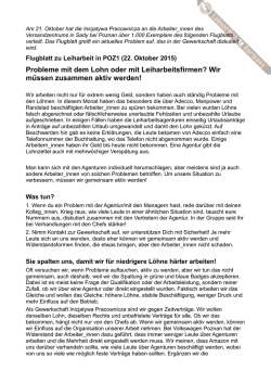 die &Uuml;bersetzung des Flugblatts ins Deutsche