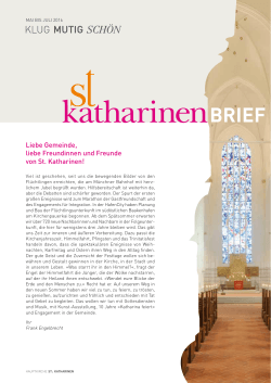 | Mai bis Juli 2016 - Hauptkirche St. Katharinen