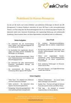 Praktikant/in Human Resources