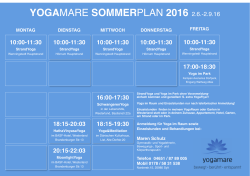 Yogamare Stundenplan Sommer 2016