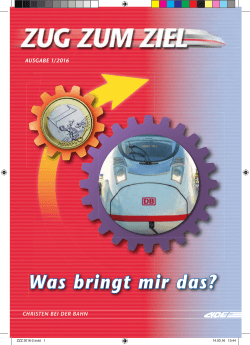 Zeitschrift "Zug zum Ziel" Ausgabe 1/2016
