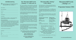 Museumsschiff-Verein „Tutzing“ e.V. Programm Sommer 2016