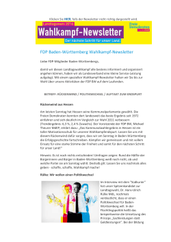FDP Baden-Wuerttemberg Newsletter