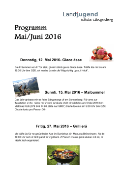 Programm Mai/Juni 2016