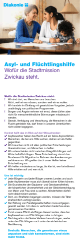Position der Stadtmission Zwickau zum Thema Asyl