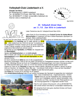 Infos zum Turnier - Volleyball