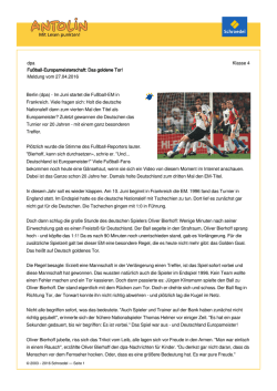 dpa Klasse 4 Fußball-Europameisterschaft: Das goldene Tor!