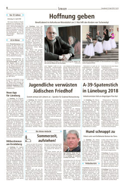 Die kleine Andacht in der Landeszeitung vom 23. April 2016