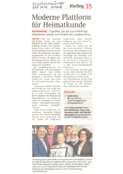 Moderne Plattform für Heimatkunde