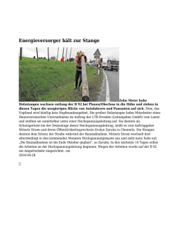 Energieversorger hält zur Stange - Vogtland