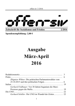 März / April 2016 - offen-siv