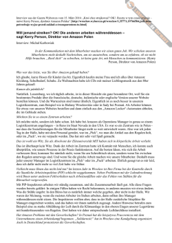 die &Uuml;bersetzung des Interviews ins Deutsche