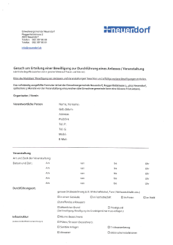 Anlassbewilligung ab 1.1.2016