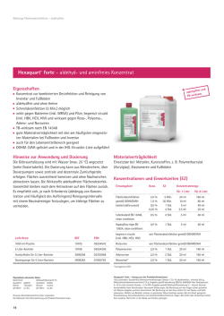 Hexaquart&reg; forte &ndash; aldehyd- und aminfreies Konzentrat