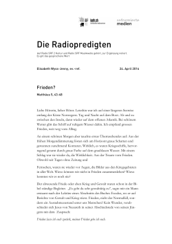 lesen - Radiopredigt