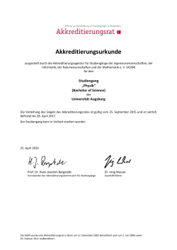 Akkreditierungsrat - Universität Augsburg