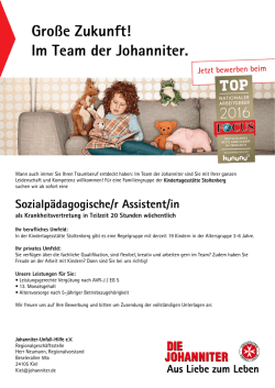 Gro&szlig;e Zukunft! Im Team der Johanniter.