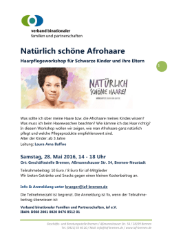 Haarpflegeworkshop - beim Verband binationaler Familien und