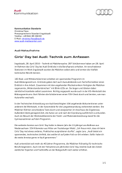 Girls` Day bei Audi: Technik zum Anfassen