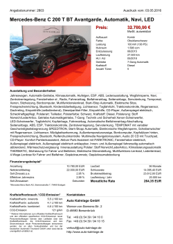 Mercedes-Benz C 220 T CDI Avantgarde, Navigation, Preis