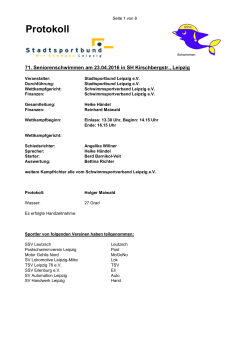 Protokoll - Schwimmsportverband Leipzig eV