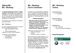 IBS – Workshop - Technische Universität Chemnitz