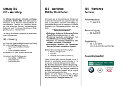IBS &ndash; Workshop - Technische Universit&auml;t Chemnitz
