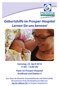 Tag der Offenen Tür Frauenklinik Plakat und für - Prosper
