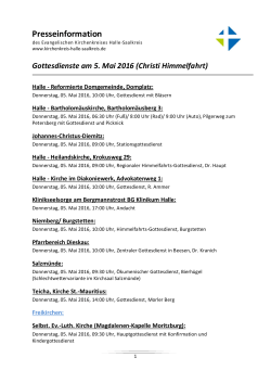 Gottesdienste an Himmelfahrt