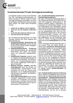 Investmentansatz Privatkunden