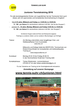 Training - Tennisclub Suhr
