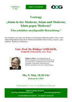 Islam in der Moderne, Islam und Moderne, Islam gegen Moderne?
