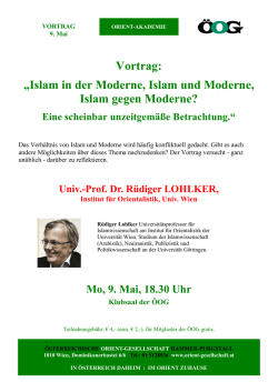 Islam in der Moderne, Islam und Moderne, Islam gegen Moderne?