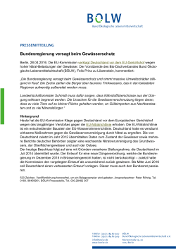 BÖLW-Statement zur Klage der EU-KOM gegen Deutschland wegen